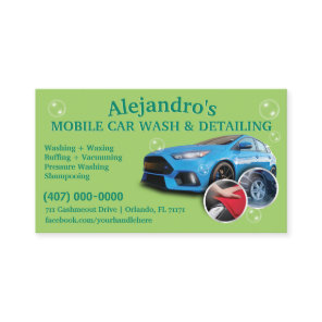 Mobile Car Wash & Detailing - Pressure Washing Tem Business Card