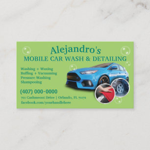 Mobile Car Wash & Detailing - Pressure Washing Tem Business Card