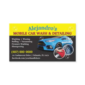 Mobile Car Wash & Detailing - Pressure Washing Tem Business Card