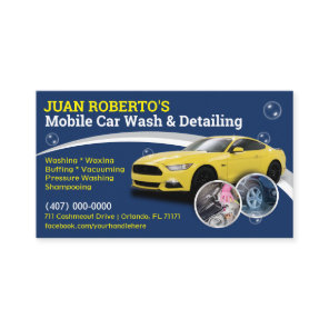 Mobile Car Wash & Detailing - Pressure Washing Tem Business Card