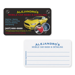 Mobile Car Wash & Detailing - Pressure Washing Tem Business Card