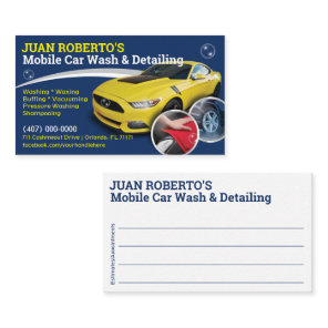 Mobile Car Wash & Detailing - Pressure Washing Tem Business Card