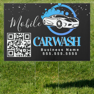Mobile Car Wash Detailing Vehicle Logo QR Code E Sign