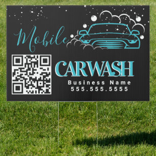 Mobile Car Wash Detailing Vehicle Logo QR Code E Sign