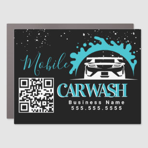 Mobile Car Wash Detailing Vehicle Logo QR Code F Magnet