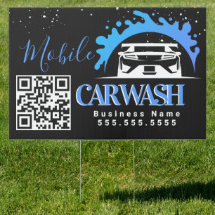 Mobile Car Wash Detailing Vehicle Logo QR Code G Sign