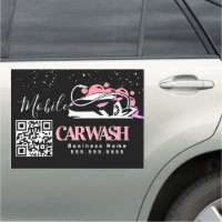Mobile Car Wash Detailing Vehicle Logo QR Code 