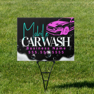 Mobile Car Wash Vehicle Detailing Sign