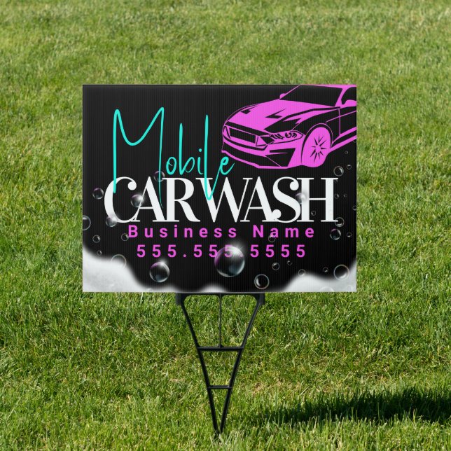 Mobile Car Wash Vehicle Detailing Sign (Insitu)