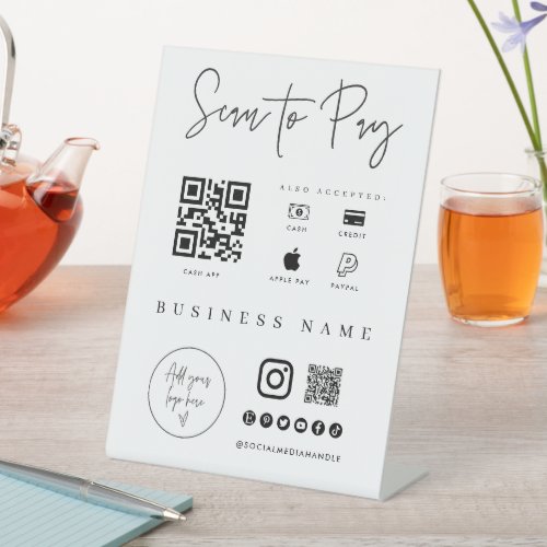 Mobile Checkout Scan QR Code Sign Small Business