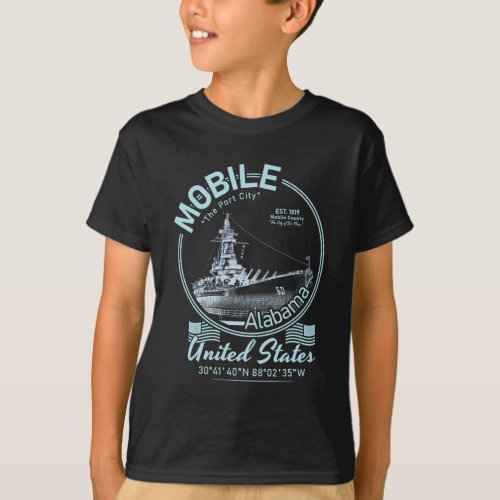 MOBILE CITY ALABAMA _ USS ALABAMA BATTLESHIP T_Shirt