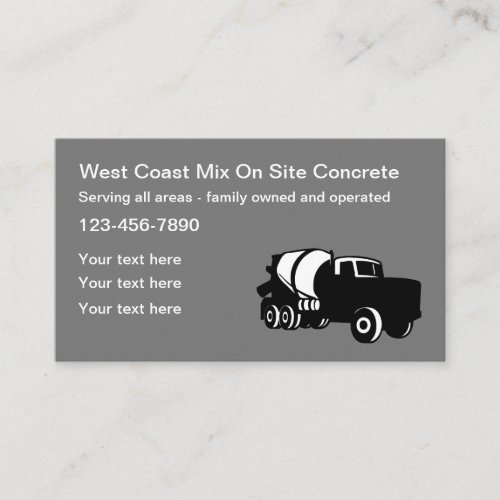 Mobile Construction Concrete Mixer Business Card