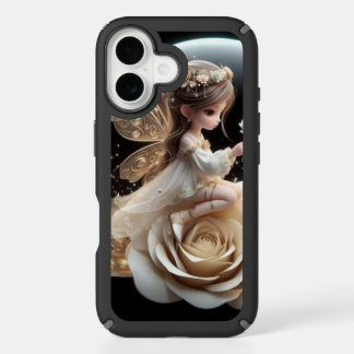 Mobile Cover: Fairy with White Rose Elegance iPhone 16 Case