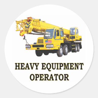 MOBILE CRANE CLASSIC ROUND STICKER