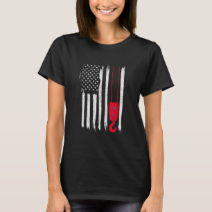 Mobile Crane Operator Distressed Usa Flag T-Shirt