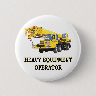 MOBILE CRANE PINBACK BUTTON