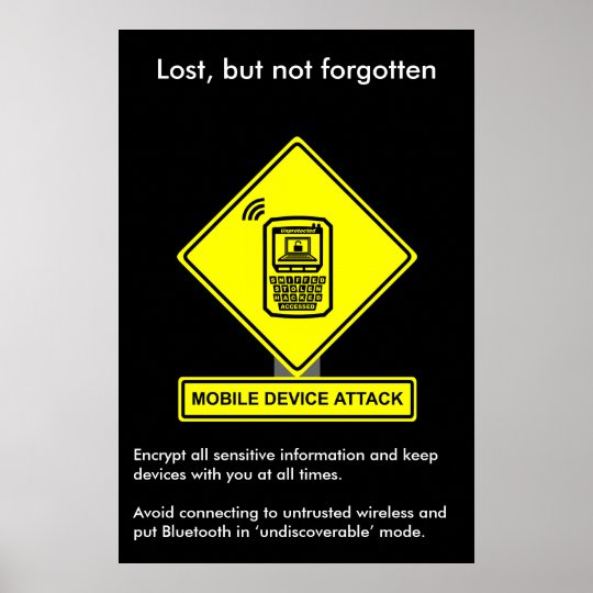 Mobile Device Attack Security Awareness Poster | Zazzle.com
