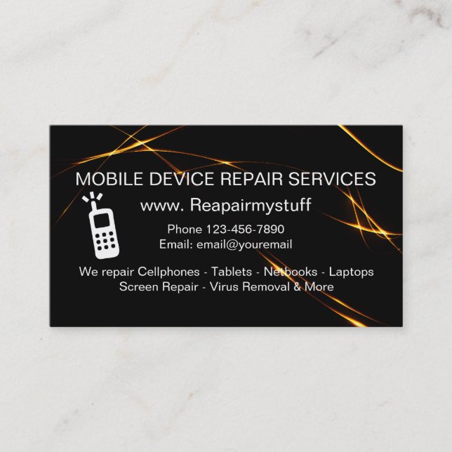Mobile Device Repair Service Business Card (Front)