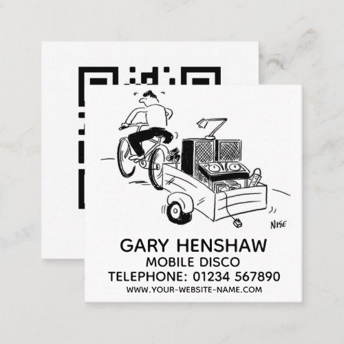 Mobile Disco Disc Jockey Square Business Card