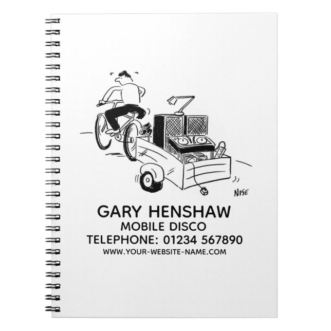 Mobile Disco Disk Jockey Notebook (Front)