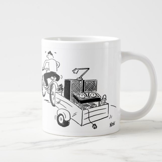 Mobile DJ Cartoon Coffee Giant Coffee Mug (Right)