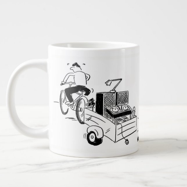 Mobile DJ or Disc Jockey Giant Coffee Mug (Left)