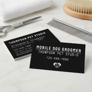 Mobile Dog Groomer Modern Bold Professional Business Card