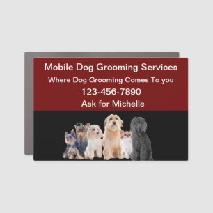 Mobile Dog Grooming Car Magnetic Signs