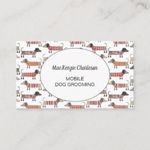 Mobile Dog Grooming Dachshund Sausage Dog Business Card