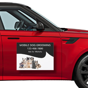 Mobile Dog Grooming Services Car Magnets