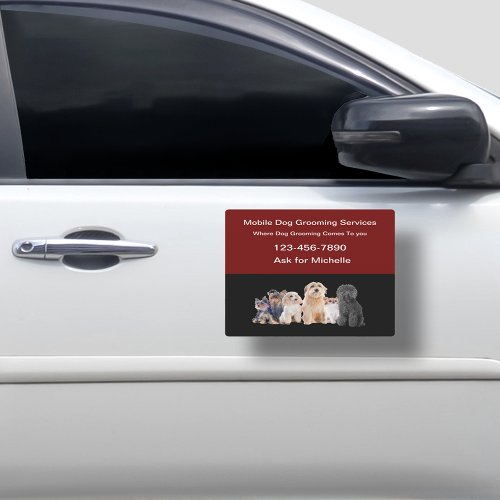 Mobile Dog Grooming Services Car Magnets