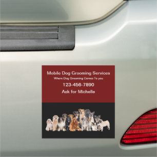 Mobile Dog Grooming Services New Car Magnets