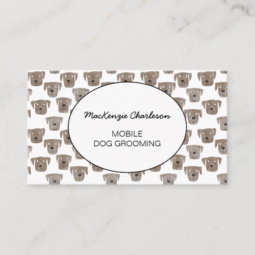 Mobile Dog Grooming Watercolor Business Card