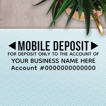 Mobile For Deposit Only Basic Office Business Bank Self-inking Stamp by BusinessStationery at Zazzle