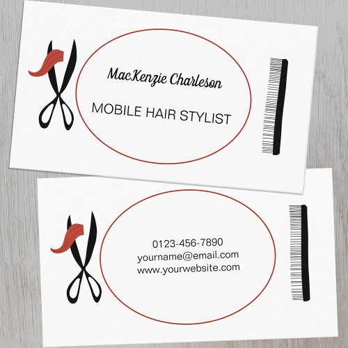 Mobile Hair Stylist or Hairdresser Business Card