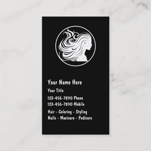 Mobile Hairdressing Business Cards (Front)