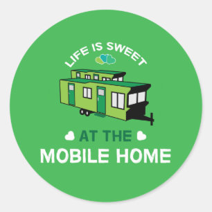 Mobile Homes Static Caravans New Home Retire Classic Round Sticker