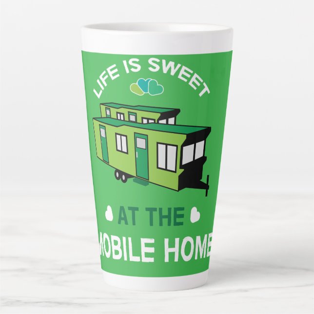 Mobile Homes | Static Caravans | New Home | Retire Latte Mug (Front)