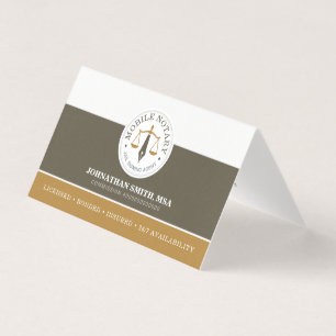 Mobile Legal Signing Agent Linen Khaki Gold Folded