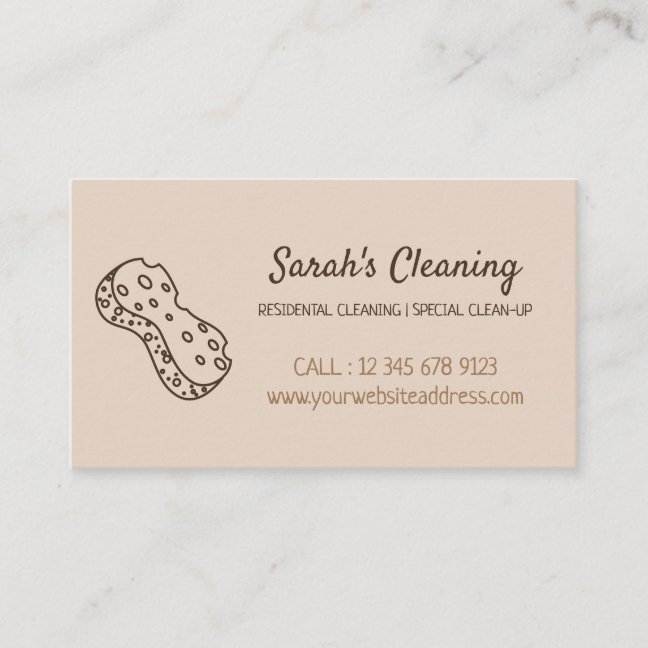 Mobile Maid Sponge Cleaning Business Card
