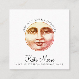 Mobile Makeup Artist Over The Moon Square Business Card