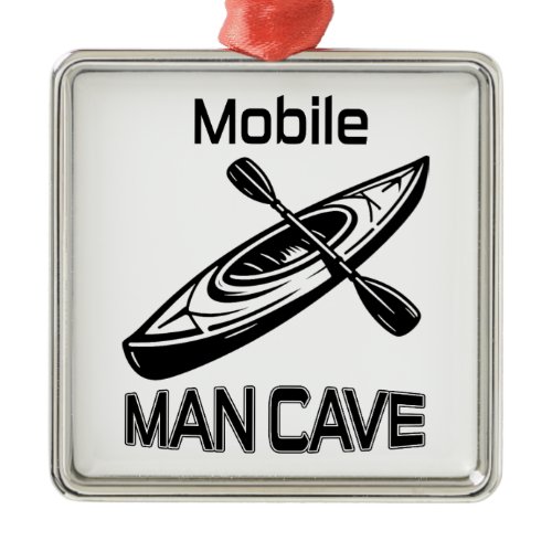 Mobile Man Cave Kayak Metal Ornament