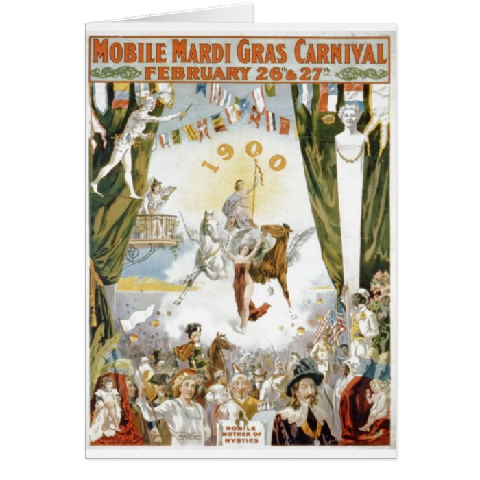 Mobile Mardi Gras1900 Poster Greeting Card