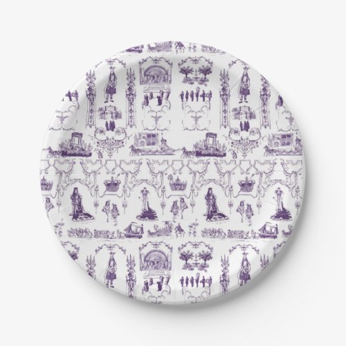 Mobile Mardi Gras Toile Paper Plates