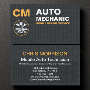Mobile Mechanic Auto Car Repair Services Business Card