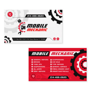 Mobile Mechanic, Auto Repair, Car Repair, Editable Business Card