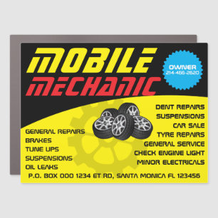 Mobile Mechanic Auto Repair Custom Yard Car Magnet