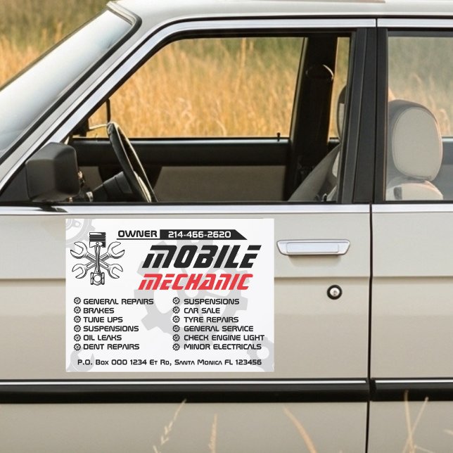 Mobile Mechanic Auto Repair Custom Yard Car Magnet (Creator Uploaded)
