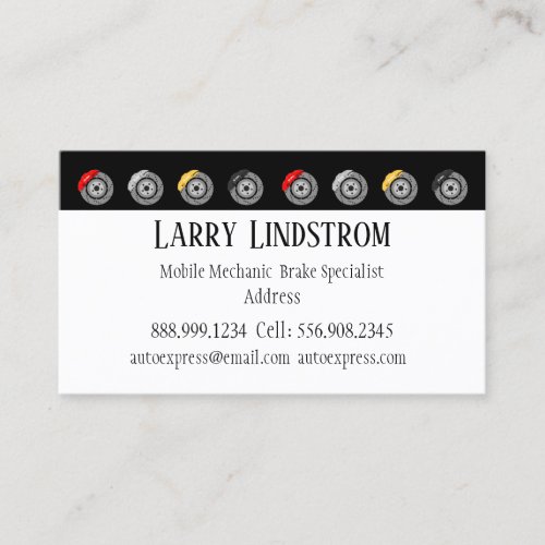 Mobile Mechanic Brake Service Black Classic  Business Card