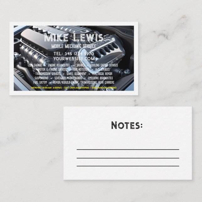 Mobile Mechanic Business Card (Front/Back)